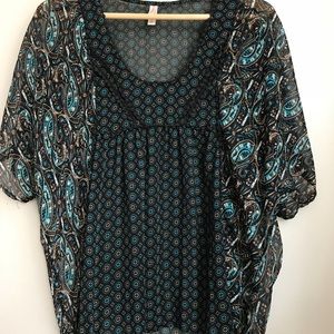Xhileration Chiffon Boho Top XL